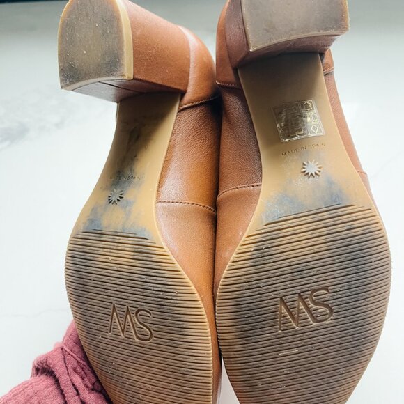 *Worn Once* Stuart Weitzman Yuliana Ankle Bootie Block Heel Briddle Brown 7.5 - Picture 6 of 7